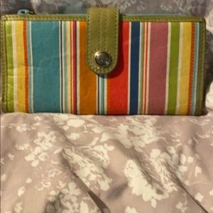Vintage fossil wallet multi colored stripes